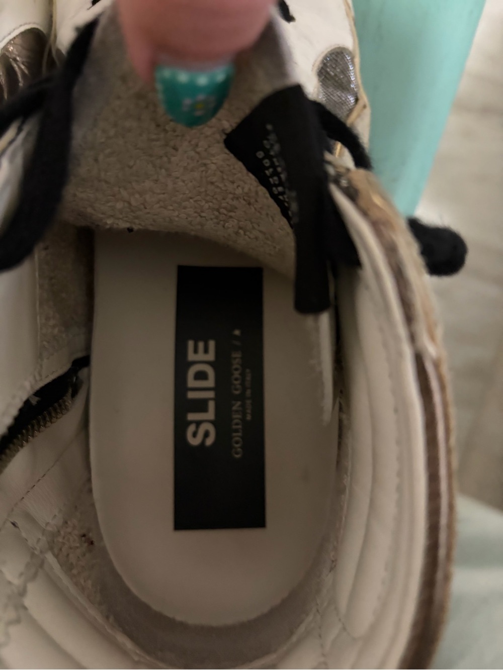 Golden Goose White and Silver High-Top Sneakers - Picture 6 of 11